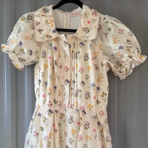 Ivy City Co Cream Floral Midi Dress - Picture 4 of 12